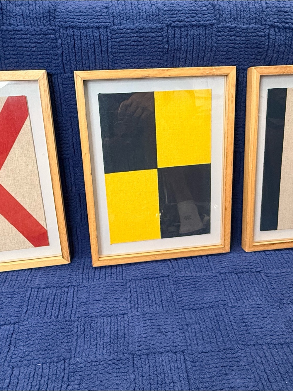 Framed Nautical Flags Wall Art in Yellow, Black, Red and Blue
